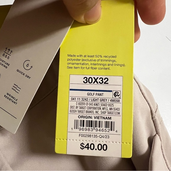 NWT All in Motion Men's Golf Pants- Size 30x32 - Picture 8 of 8